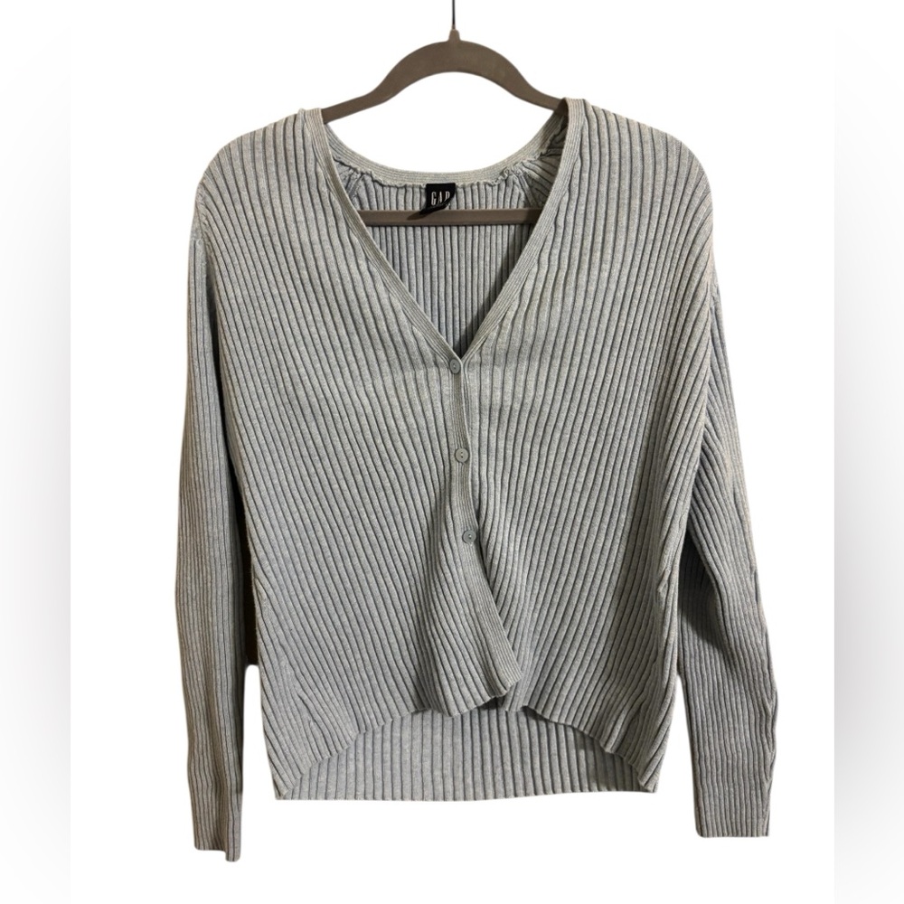 GAP Light Blue Ribbed Button Up‎ Cardigan XL